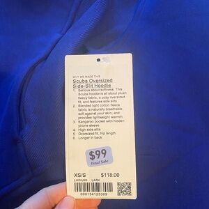 Women’s scuba, oversized side slit hoodie from Lululemon